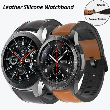 Usnje Silikonski Trak za Samsung Galaxy Watch Serise Šport Zanke za Huawei Watch Serise 20 mm 22 mm Univerzalni Trak Dihanje