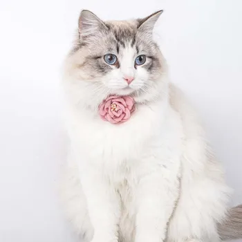 Simulacija Camellia Cvet Fancy Mačka Ovratnik Barva Hišne Ovratnik Mucek Ogrlica Hišnih Kuža Majhen Pes Zagotavlja Mačka Dodatki