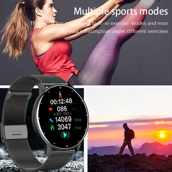 LGE 2021 Novo Barvo Zaslona, Digitalno uro Ženske moški Poln na Dotik Fitnes Tracker Krvni Tlak Ura Ženske Smartwatch za Xiaomi