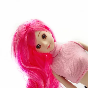 25 cm Prvotni Modni Zlati vijolično roza lase Risanka ljubek nasmeh dekle 6 sklepih Akcijska Figura, Moda lutka Najboljše Darilo za Otroka