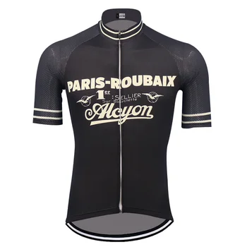PARIS-ROUBAIX, Kolesarski Dres Maillot Ciclismo Hombre Črno Kolo Oblačila Triatlon Kratek Rokav Kolo Mtb Plašč Jersey