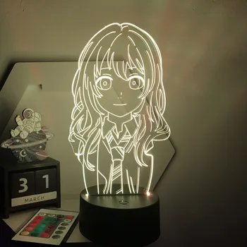 3d Lučka za Svoje Laži v aprilu Kaori Miyazono za Spalnice ali Dekorativne Noč Svetlobe Darilo za Rojstni dan Soba Tabela Led Luči Anime Slika