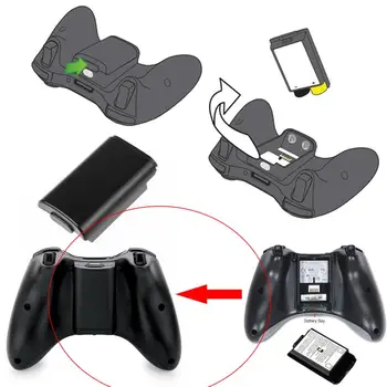 1pc AA Baterija za ponovno Polnjenje Hrbtni Pokrovček Primeru Lupini Paket Za Xbox 360 Brezžični Krmilnik 360 Novo Igro Pribor Črnega In Belega