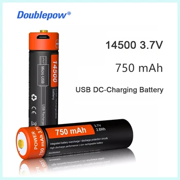 Doublepow DP-USB 14500 750mAh 3,7 v Li-ionska akumulatorska baterija za Svetilke, Električne Igrače, Daljinsko upravljanje Krtačo Brivnik
