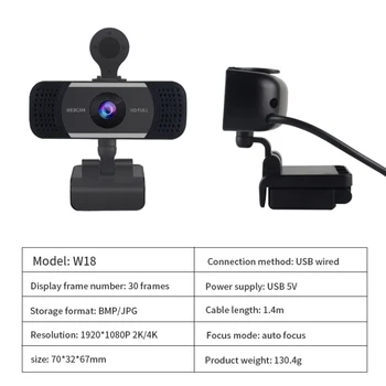 Webcam 4K Polni 1080P HD Spletna Kamera samodejno ostrenje Z Mikrofonom USB Web Cam Za PC Računalnik Mac Prenosnik Namizni YouTube Webcamera