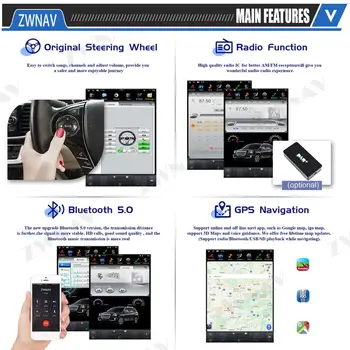 Tesla Zaslon Android Navigacijske Za leto 2016 2017 2018 2019 Ford F150 Večpredstavnostna GPS Vodja Enote Auto Audio Stereo Radijski Sprejemnik