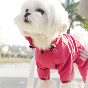 Odsevni Ljubljenčka Psa Nepremočljiv Dežni Plašč Pet Oblačila Moda Prugasta Jumpsuit Na Prostem Psa Jakno Plašč Vodoodporna Oblačila Za Hišne Živali