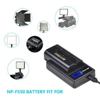 Batmax NP-F550 NP-F570 F550 F570 Baterija+LCD USB Polnilec za Yongnuo Godox LED Video Luč YN300Air II YN300 III YN600 Zraka L132T
