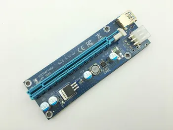 Riser VER009S LED Zlati USB 3.0 PCI-E PCIE PCI Express 1x do 16x Riser Card SATA da 6Pin za BTC Bitcoin Rudar Antminer Rudarstvo