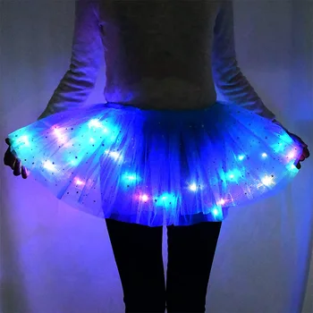 Dekle LED Žareče Svetlobe Tutu Krila Mini Krilo Odrasli Otroci Radi Balet Dancewear Neon Led Obleke, Poroka, Rojstni dan Darilo
