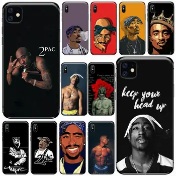Ameriški rapper 2pac pevka Telefon Primerih za iPhone 11 12 pro XS MAX 8 7 6 6S Plus X 5S SE 2020 XR Luksuzne blagovne znamke lupini funda coque