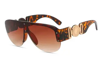 Prevelik sončna Očala Za Moške Enem Kosu Gradient Objektiv Velik Okvir biggie pilotni sončna Očala, Napol Rimless blagovno Znamko Design UV400 Vožnje