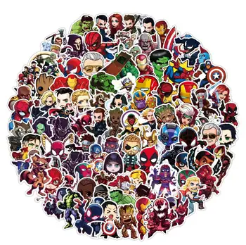 VROČE 50pcs Risanka Marvel Nalepke Anime Kul Avengers Nepremočljiva Nalepke za Prtljago Skateboard Kitara Laptop Stikers Otrok Igrača