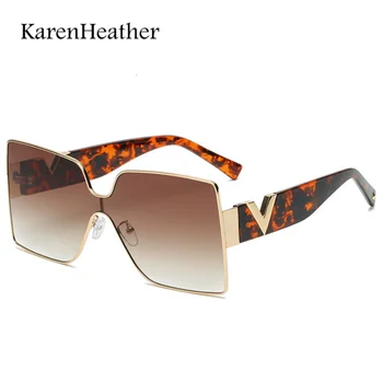 KarenHeather 2021 Nov Kvadratni sončna Očala Za Ženske, Moške Luksuzni Oblikovalec Vintage sončna Očala Z Preobsežne V Okvir UV400 Debelo