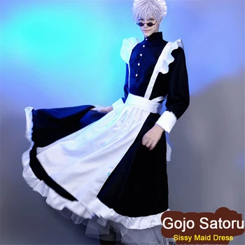 Crossdressing Sissy Devica Obleko Gojo Satoru Anime Cosplay Lolita Enotno Faggot Obleko Halloween Kostumi Za Moške, Ženske