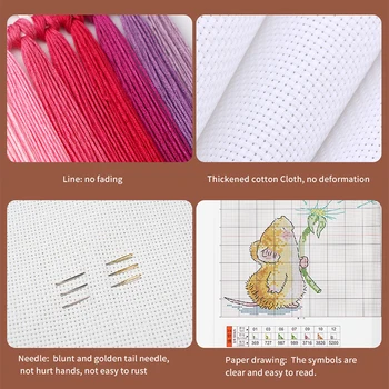 Pulover zajec kuža živali navzkrižno šiv vzorec Aida vezenje tkanine 14ct 11ct natisnjeni platno DIY ročno obrt needlework