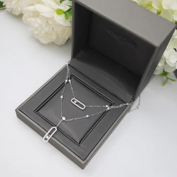 925 sterling srebro francoski en diamant mobilne ogrlica serije prvotne blagovne znamke odličen nakit, ki je primerna za ženske, darila