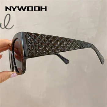 NYWOOH Vintage sončna Očala za Ženske Luksuzne blagovne Znamke Gradient sončna Očala Odtenkih Modnih Kariran Širok Noge Retro Sunglass