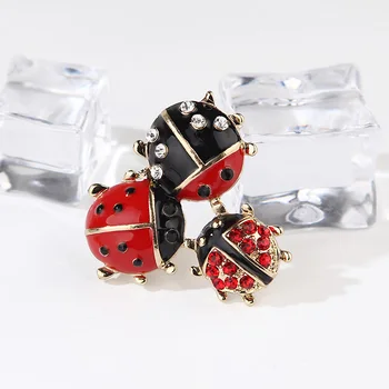 Ladybugs Emajl Pin Letnik Nosorogovo Insektov Broška JewelryMetal Broške Za Ženske, Moške Banket Stranka Obleke Zatiči
