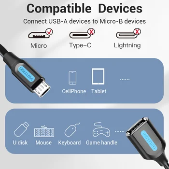Banja Micro USB OTG Kabel Micro USB Moški na USB ženski Kabel Adapter za Samsung S6 Xiaomi Android Telefon USB 2.0 OTG
