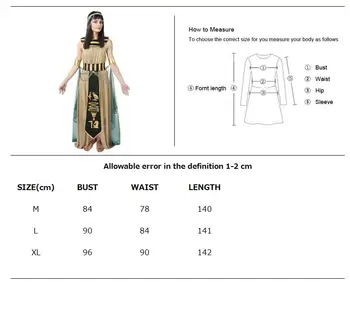 Deluxe Seksi Kleopatra Kostum Halloween Starodavne Egiptovske Kraljice Obleko Grške Boginje Cosplay Fantasia Fancy Oblačenja