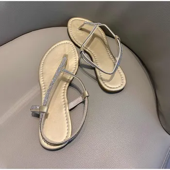 Ženske Sandali Posnetek Toe Čevlje Dame T-vezani Gleženj Trak Velikosti Femmes Sandales Plaži Priložnostne Ženskih Poletnih 2021 Obutev Nova