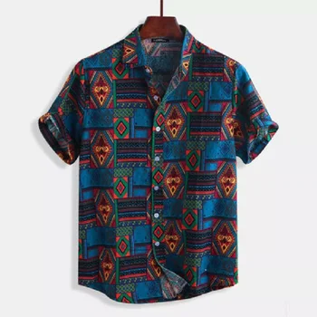 Nove Moške Oblačila 2021 Mens Vintage Oblačila Gumb Majica Longsleeve Majica Za Moške Majice Poletje Plaža Shirt Mens Oblačila Trendi