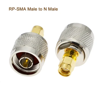 10 KOS/veliko RP-SMA Moški Vtič N Moški Plug Adapter RF Nagovoriti Priključek Ravne
