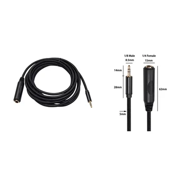 1/8 palca Moški-1/4 palca Ženski Stereo Audio Adapter Kabel Adapter za Ločevanje Avdio Kabel 3,5 mm do 6,35 mm Kabel