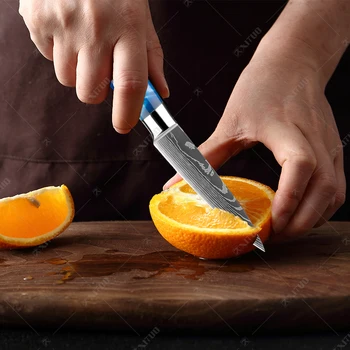 XITUO Kuhinjski Nož Set 1-10Pcs Nož Imitacije Damask Vzorec Nož Set Kuhar Japonski Cleaver Rezanje Pripomoček Odrezanje Nož