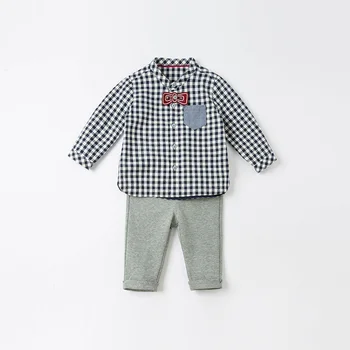 DB16759 dave bella pomlad baby fantje moda risanka žepi hlače otrok celotno dolžino otroci hlače za malčke malčka hlače
