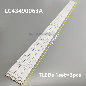 Novo 3 KOS/set 7LED 830mm LED osvetlitvijo trakovi za LG 43LJ5500 43UJ6300 LC43490062A LC43490063A LC43490064A LC43490060A