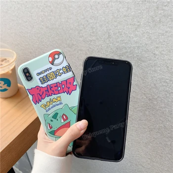 Pokemon Telefon Primeru Squirtle Bulbasaur Mehki Silikonski Mobilni Telefon Kritje Risanka Telefon Lupini za IPhone Xr Xs 7 8 11pro Max Darilo