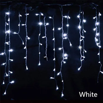 Zavese Ledenica Niz Led Luči Droop 0.4/0.5/0.6 m Pravljice Luči za Počitnice Ulica Garland Novo Leto, Božič Dekorativne Luči