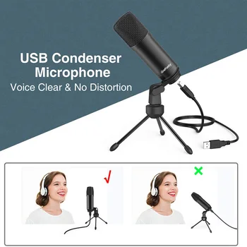 USB Kondenzator Mikrofon Za Prenosni računalnik Windows Cardioid Studio za Snemanje Vokalov Voice Over,YouTube bm 800 mic iger Mikrofon bm800