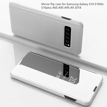 Za Samsung Galaxy S10 S10lite S10plus A6S A8S A9S Luksuzni Clear View Ogledalo, Telefon Primeru A9 2018 shockproof Flip primeru coque