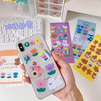 Korejski Risanka Srčkan Nosi Roko Račun Nalepke Ustvarjalne Mobilni Telefon Dekoracijo Materiala Pregleden Nepremočljiva Nalepka
