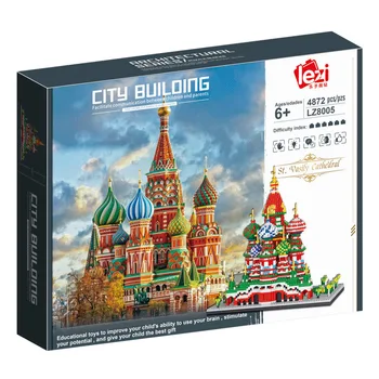 4872pcs+ Rusija Znane Arhitekture Saint Basil Cathedral gradnika 3D Model Mikro Diamond Opeke Igrače Za Zbiranje