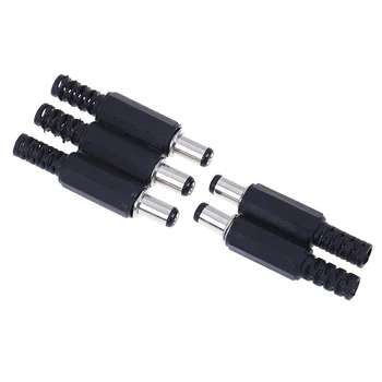 5 Kos DC Vtič 5.5 X 2.1 Mm Za Varjenje Linije Black 2.1 mm X 5,5 mm DC Napajanje Moški Vtič Jack Adapter