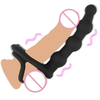 Penis Obroči Butt Plug Anal Kroglice, Dildo, Vibrator 10 Način Spolnih Igrač za Moške Prostate Masaža Zamudo Izliv