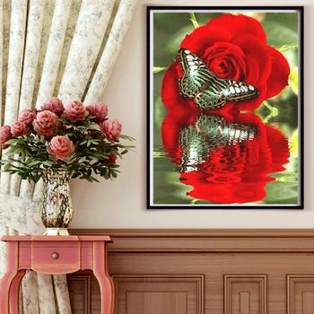 AZQSD Odraslih Barve Z Številkami Cvetje Platno DIY Unframe Doma Dekoracijo, Barvanje Z Številkami Rose Akril Barve Handpainted Darilo