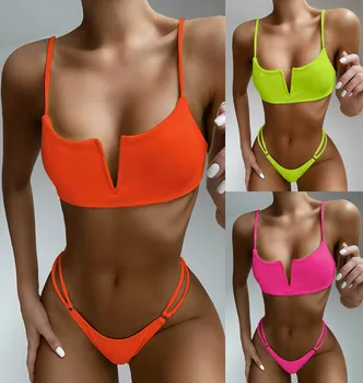 Barva Bikini Komplet, Plavanje Obleko Ženske Kopalke Jamo Trakovi Ženski Dvodelni Tangice Kopalke Visoke Kakovosti Vroče Prodaje Plažo
