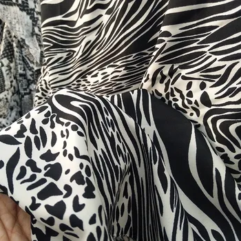 Lepa Bela Šifon Tkanine Seksi Leopard zebra Print Posnemajo Svila Šifon Krilo Tkanine, Šivalni Material, DIY Poletje Obleko