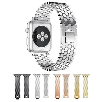 Moški Kovinska Zapestnica za Apple Watch Band 6 SE 5 4 3 2 38 mm 42mm iz Nerjavečega jekla, Trak Watch Pribor Za iwatch 40 mm 44 mm