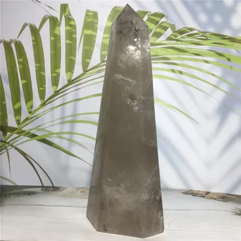 Naravne Crystal Clear In Dimljen Quartz Symbiont Stolp Okras Za Dom Dekoracijo Reiki Healing Kamniti Obelisk Točke Wicca Palico