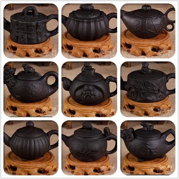 Handpainted Tetera Zisha Čajnik Yixing Čajnik 140/175/200 ml Kitajski čaj, Set Keramičnih Čajniki 24 Sloge Črni Porcelana grelnik vode