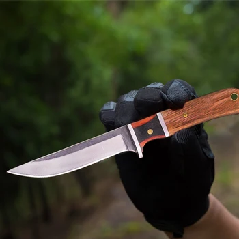 Taktično Survival Nož iz Nerjavečega Jekla prinaša dobička Žepni Nož z Tulec Pripomoček Prostem Lovski Nož za Meso Cleaver Sadje Nož