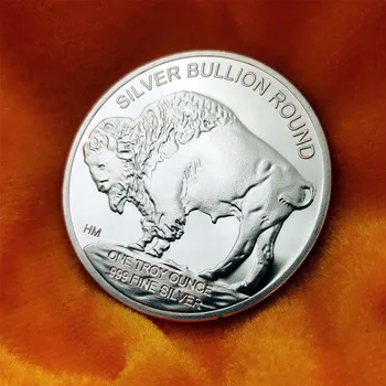 Zda Svobode Ameriški Bizon Značko Silver Plated Medaljo Indijski/Buffalo Kovanec, Spominski Izvod