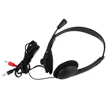 3,5 mm Žične Stereo Slušalke šumov Slušalke w/ Mic Nastavljiv Glavo Prenosni Računalnik Prenosni računalnik Slušalke