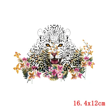 Samorog Mačka Obliž Leopard Termo-nalepke Na Oblačilih Pes Aplicirano Moda Živali Cvet Železa O Prenosu Za Oblačila Obliž